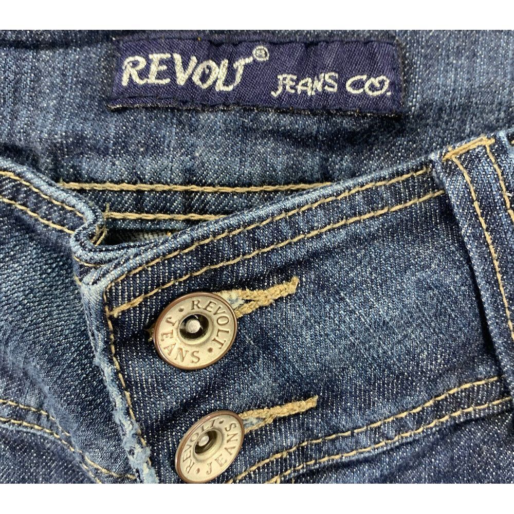 Revolt Jeans Womens‎ 9 (29x31) Bootcut Flare Embroidered Medium Wash Y2K - Picture 5 of 11